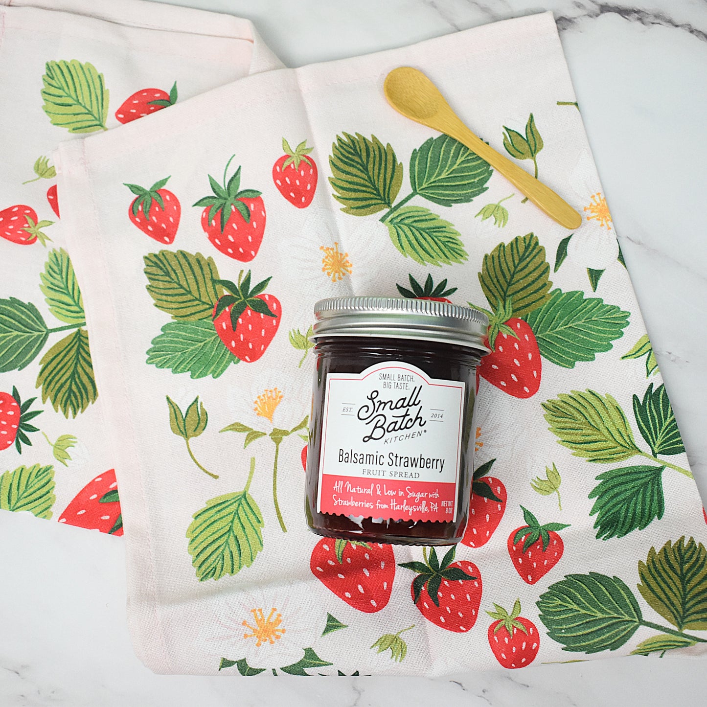 Balsamic Strawberry Fruit Spread & Tea Towel Gift Set