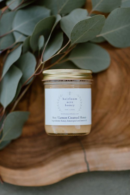 Lemon Creamed Honey (8 oz) - Heirloom Acre Honey