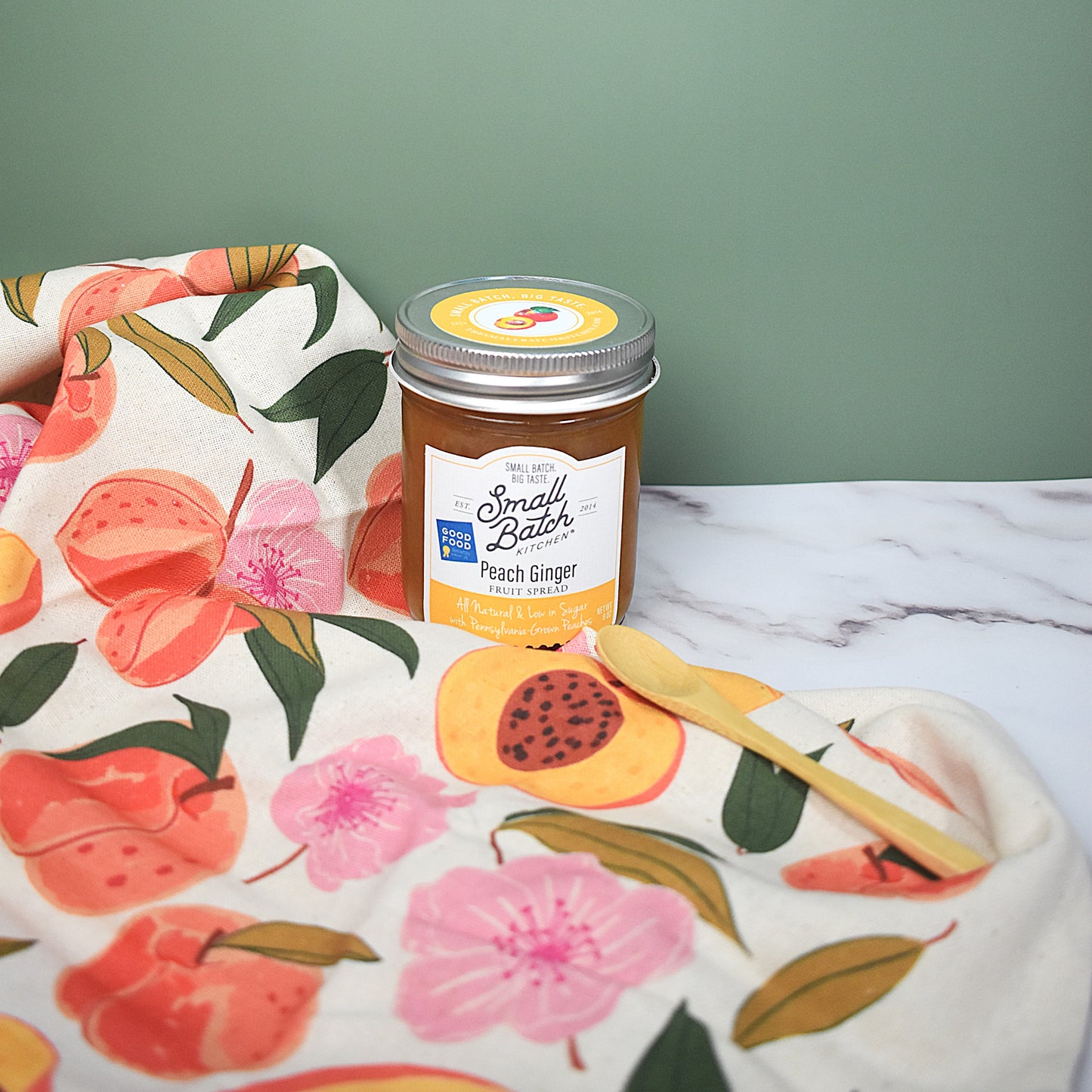 Peach Ginger Fruit Spread & Tea Towel Gift Set